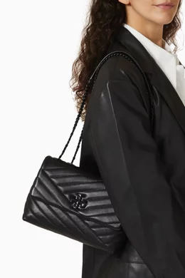 Buy Tory Burch Black Kira Chevron Convertible Small Shoulder Bag