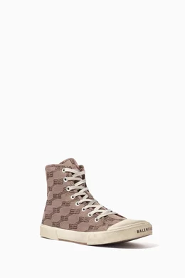 Buy Balenciaga Neutral Paris High Top Sneakers in BB