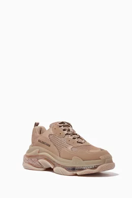 Buy Balenciaga Brown Triple S Clear Sole Sneakers in Double Foam Mesh For Women Online Ounass Saudi