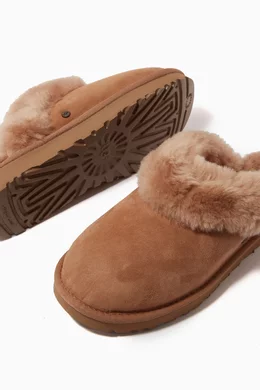 Buy UGG Brown Classic Slipper in Lamb Sheepskin Fur For Women Online Ounass Saudi