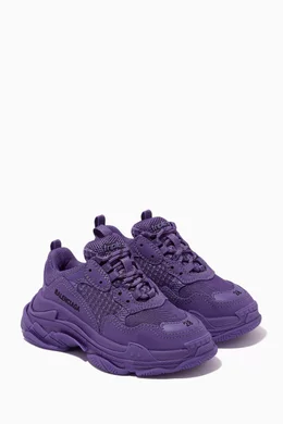 Buy Balenciaga Purple Triple S Sneakers in Double Foam Mesh For Girls Online Ounass Saudi