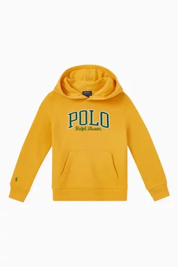 Buy Polo Ralph Lauren Yellow Polo Varsity Logo Hoodie in Cotton For Boys Online Ounass Saudi