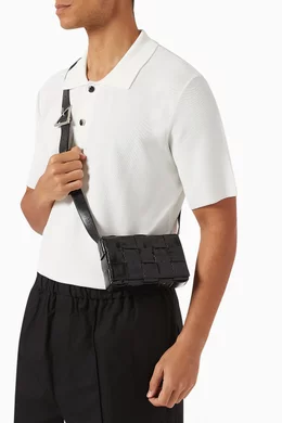 Buy Bottega Veneta Black Cassette Crossbody Bag in