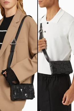 Buy Bottega Veneta Black Cassette Crossbody Bag in