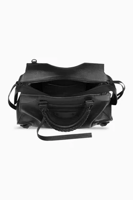 Buy Balenciaga Black Neo Classic Medium Top Handle Bag in Grained 