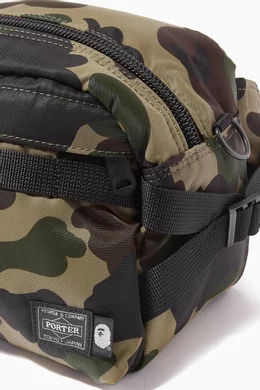 Buy A Bathing Ape Green x Porter 1st Camo Waist Bag in Nylon
