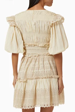marley cotton mini dress Frankies Bikinis Marley Eclipse Cotton Eyelet Lace Mini Dress