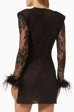 knee length dresses for ladies CROISSANT MINI DRESS IN IVORY SILK SATIN AND LACE  DE LA VALI OFFICIAL