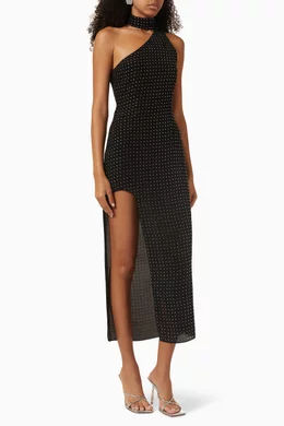 Buy De La Vali Black Graceland Midi Dress in Viscose For Women Online |  Ounass Saudi