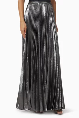 Pleated metallic crepe skirt 2025