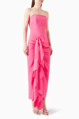 solace london pink strapless dress Solace London Kiki Midi Dress
