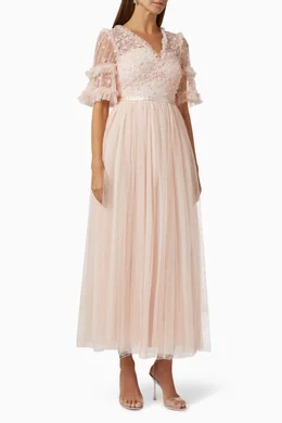 Buy Needle Thread Pink Maybelle Sequin-embellished Gown in Tulle - Main Image