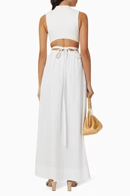 maxi dress with pearls Pearl Halter Neck Silk Maxi Dress – HAREM's Brides