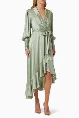 green zimmermann wrap dress Hale Bob main image 0