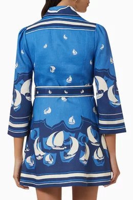 high tide mini shirt dress Zimmermann High Tide Mini Shirt Dress Odyssey Print Size 0 / AU 8