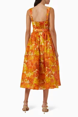 Buy Zimmermann Multicolour High Tide Picnic Midi Dress in Linen For Women  Online | Ounass Saudi