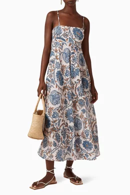 Buy Zimmermann Multicolour Vitali Bandeau Midi Dress in Linen For Women  Online | Ounass Saudi
