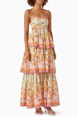 knee length dresses for ladies Zimmermann Laurel Frill Dress – WMIYHire main image 0