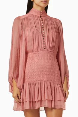 Buy Shona Joy Pink Lauren Ruched Mini Dress in Viscose For Women Online |  Ounass Saudi
