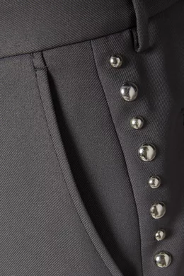 Buy Gucci Grey Stud-embroidered Pants in Fluid Drill For Men