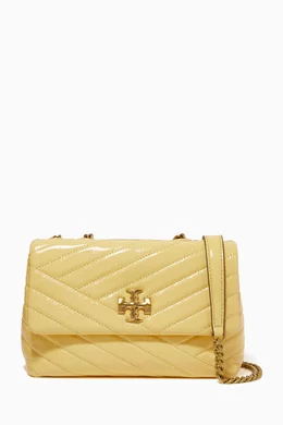 Buy Tory Burch Yellow Small Kira Chevron Shoulder Bag in Leather