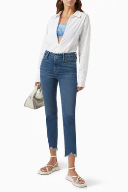 good american cigarette jeans GOOD AMERICAN Good Legs Cigarette Jeans In Indigo