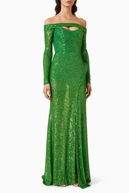 green emerald velvet dress Nicole Bakti - 6891 Halter Ruched Mermaid Dress 2 / Red main image 0