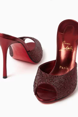 Buy Christian Louboutin Red Me Dolly Strass 100 Stilettos in Suede