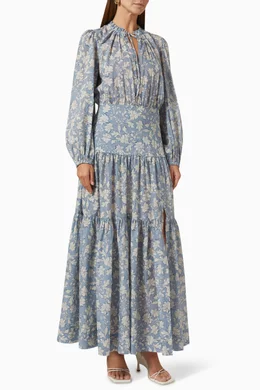 bec and bridge blue floral dress Bec + Bridge Moon Dance Strapless Dress