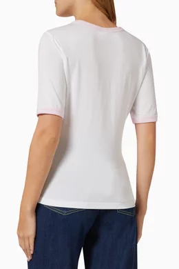 Buy Ganni White Butterfly Print T-shirt in Stretch Jersey