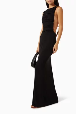 Buy Christopher Esber Black Sculpted Ruched Dress in Jersey For Women  Online | Ounass Saudi