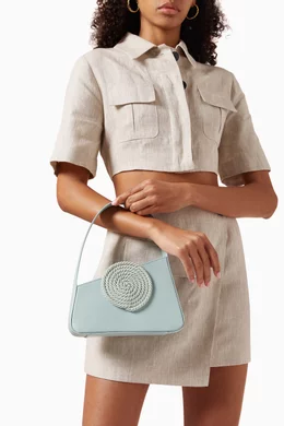 Buy Destree Blue Albert Small Passementerie Bag in Leather