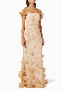 Marchesa notte 3d floral dress store