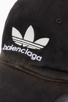 Buy Balenciaga Black x Adidas Logo Baseball Cap in Cotton