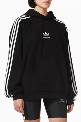 Buy Balenciaga Black x Adidas Large Fit Hoodie in Cotton