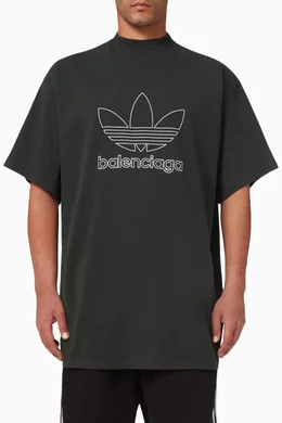 Buy Balenciaga Green x Adidas Oversized T-shirt in Cotton
