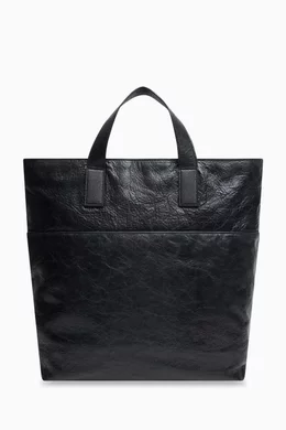 Buy Balenciaga Black Adidas North-South Tote Bag in Leather For