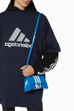 Buy Balenciaga Blue x adidas Hourglass XS Top Handle Bag in Shiny 