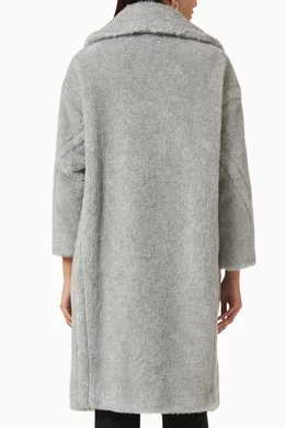 Buy Max Mara Grey Arco Teddy Bear Icon Coat in Alpaca-wool For
