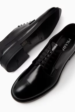 Buy Prada Black Formal Lace up Shoes in Brushed Leather For Men Online Ounass Saudi