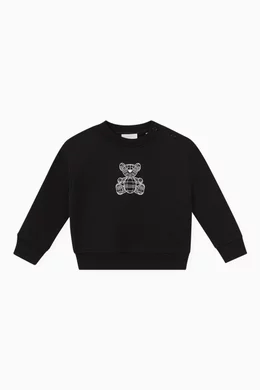 Buy Burberry Black Teddy Bear Sweatshirt in Cotton For Baby Boys Online Ounass Saudi
