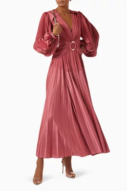 Buy Acler Pink Oakfield Pleated Maxi Dress For Women Online | Ounass Saudi