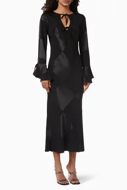 Buy Never Fully Dressed Black Andie Midi Dress in Satin For Women Online |  Ounass Saudi