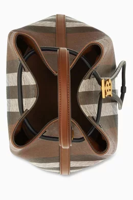 Buy Burberry Brown Small TB Bucket Bag in Coated Canvas