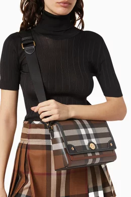 Buy Burberry Brown Medium Note Shoulder Bag in E-canvas For Women