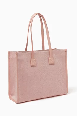 Buy Burberry Pink Small Freya Tote Bag in Canvas & Leather