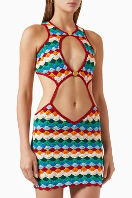 Buy Casablanca Multicolour Shell Crochet Mini Dress in Cotton For Women  Online | Ounass Saudi