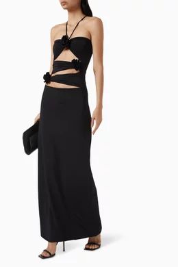 veranera cut out halter maxi dress Maygel Coronel Veranera Cut-Out Halter Maxi Dress - Black