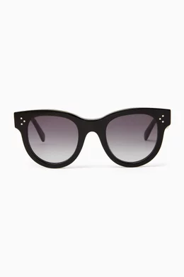 Buy CELINE Black Baby Audrey Sunglasses in Acetate For Women  display picture 2