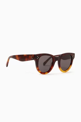 Buy CELINE Brown Baby Audrey Sunglasses in Acetate For Women